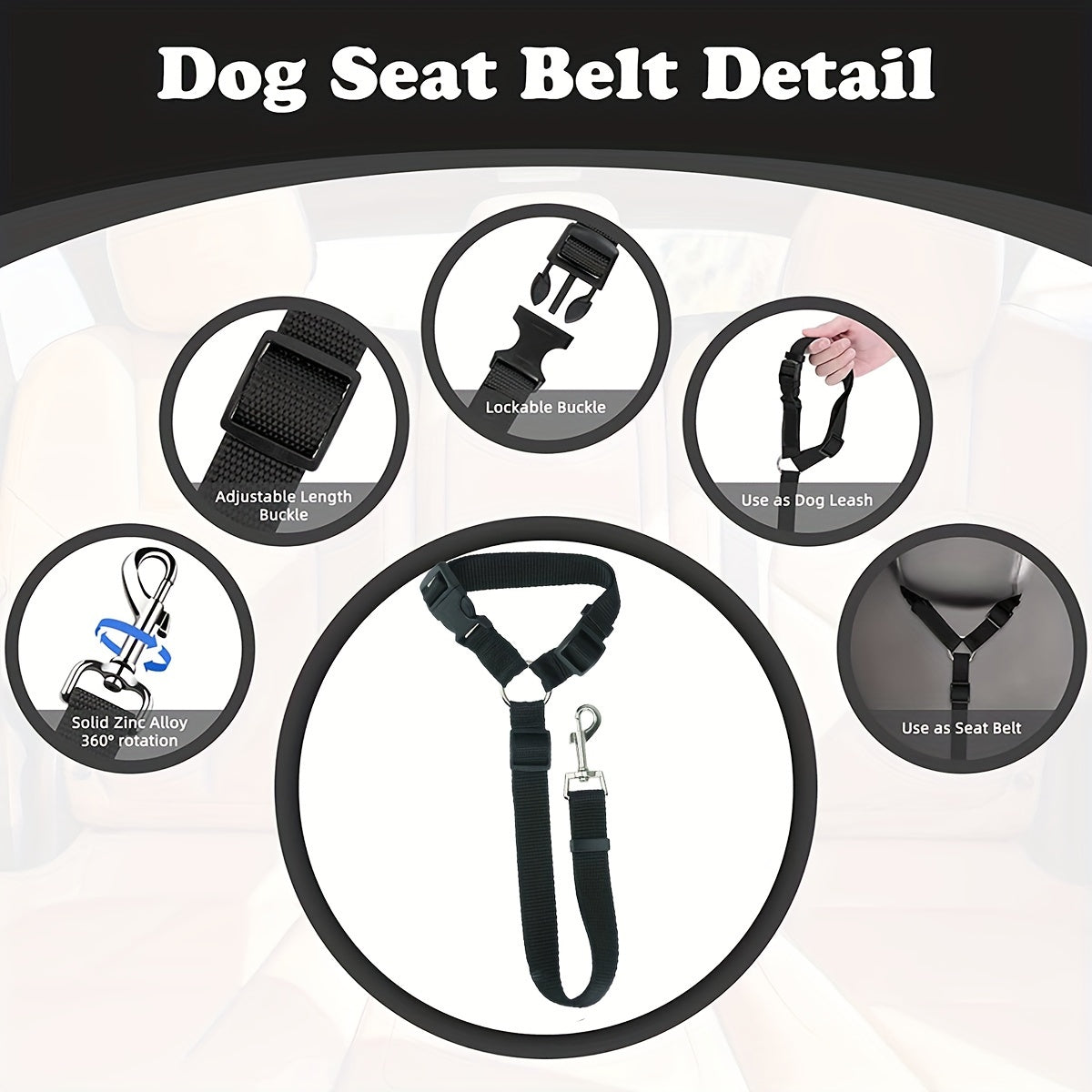 Dog Seat Belt Tether