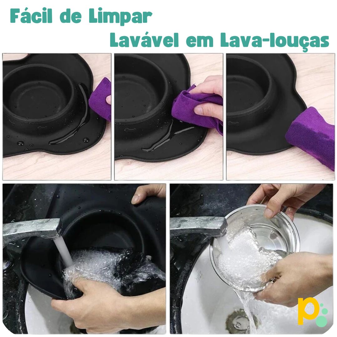 Tigela com Tapete de Silicone